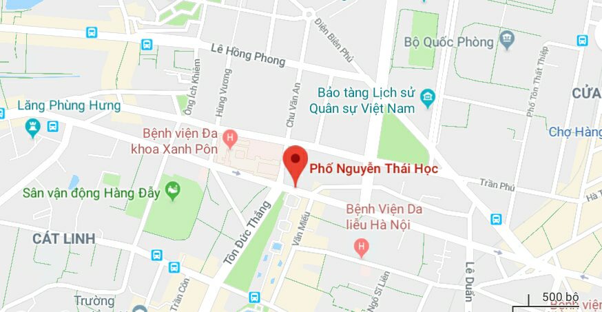 Phố Nguyễn Thái Học, thuộc quận Hoàn Kiếm và quận Ba Đình, Hà Nội