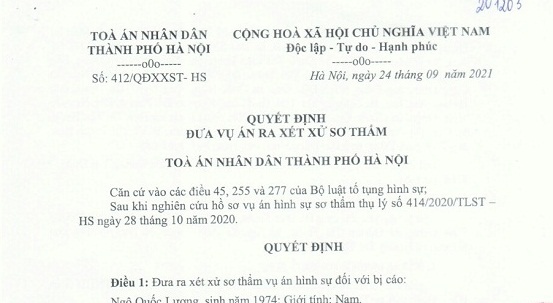 Liên quan đến việc Phóng viên Người Hà Nội từng phản ảnh: Bài 3- Ngày 17/11 Tòa án TP. Hà Nội sẽ đưa vụ án ra xét xử 