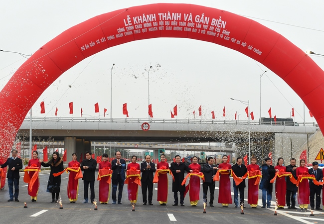 Khánh thành nút giao Vành đai 3 với cao tốc Hà Nội - Hải Phòng