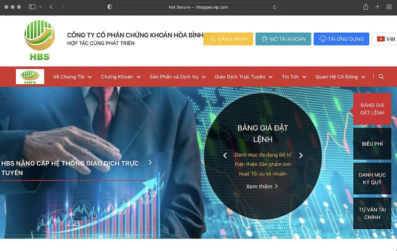 Cảnh báo đối tượng lừa đảo mạo danh lãnh đạo và làm giả con dấu, làm giả website Công ty Cổ phần Chứng khoán Hoà Bình